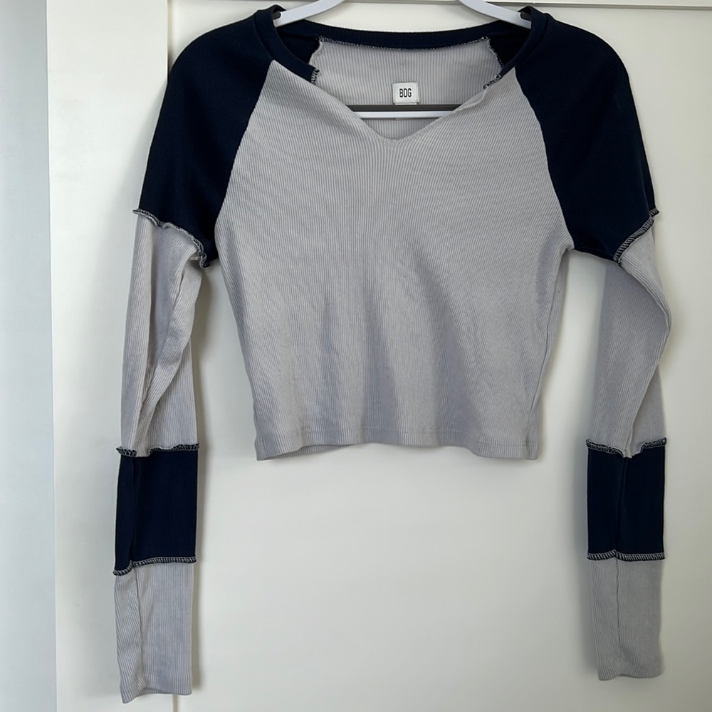 Patchwork long sleeve with stitch details